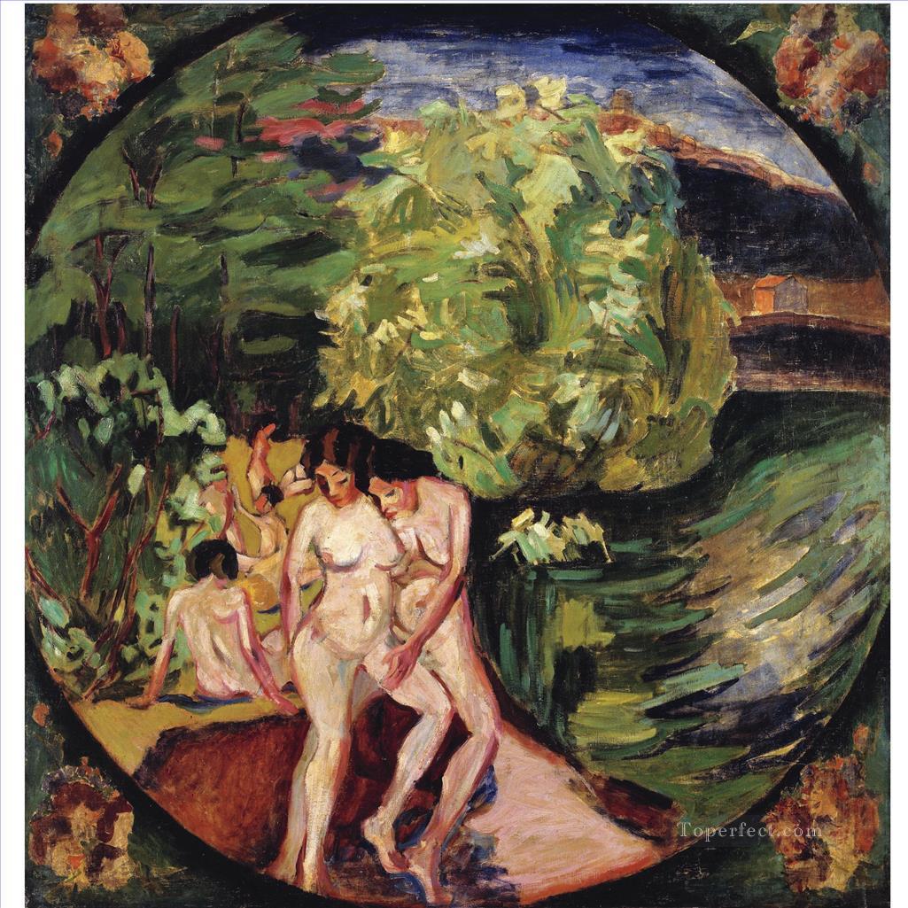 BATHERS lesbian Aristarkh Vasilevich Lentulov impressionism nude Oil Paintings
